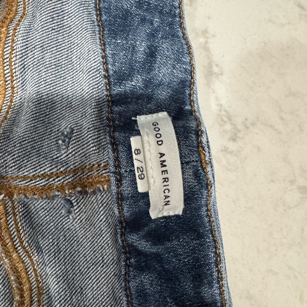 Good American straight leg full length with zipper detail